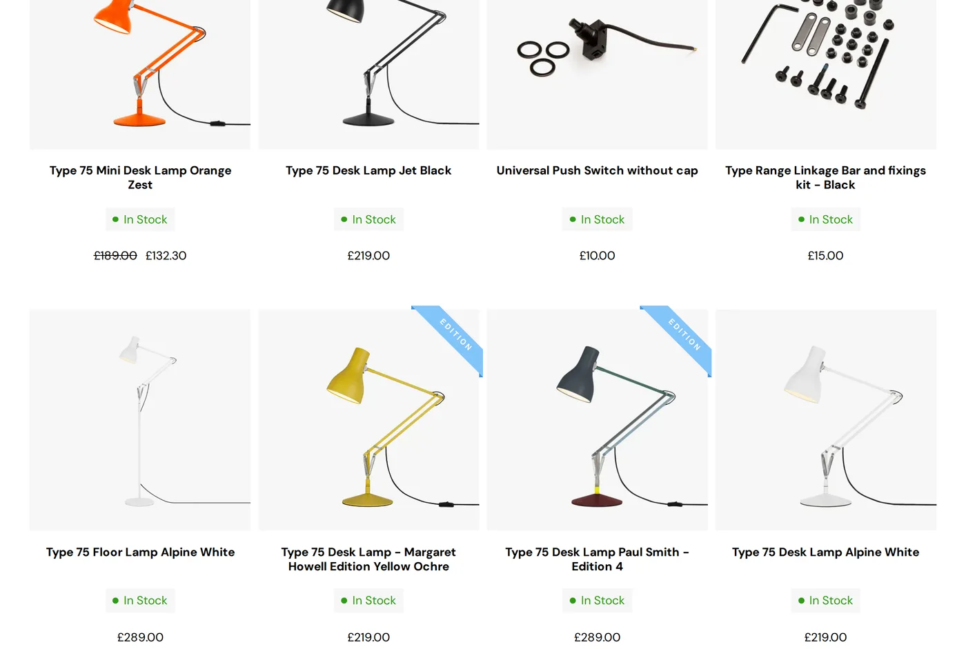 Detail further down Anglepoise's Anglepoise Type 75 page