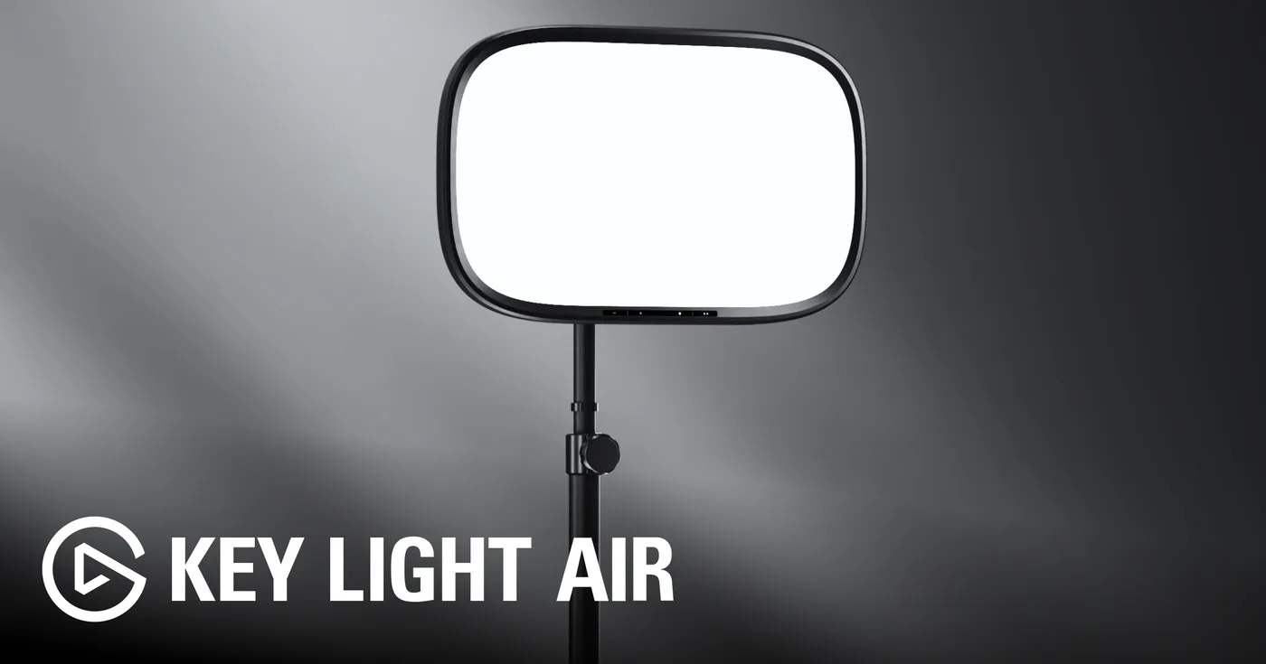 Elgato's product page for the Key Light Air MK.2 LED panel with desk mount