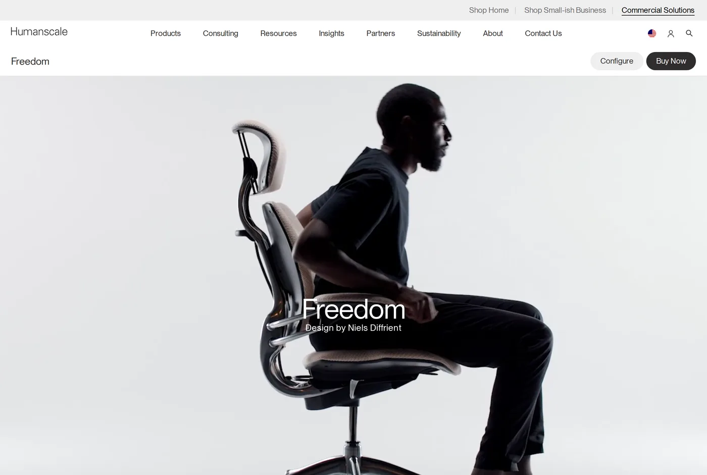 Humanscale's own product page for the Humanscale Freedom Task Chair
